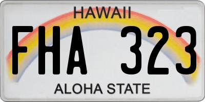 HI license plate FHA323