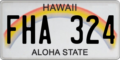 HI license plate FHA324