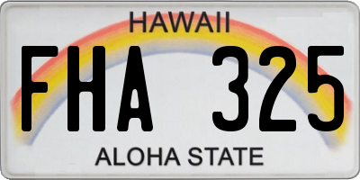 HI license plate FHA325