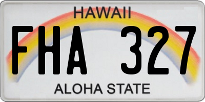 HI license plate FHA327