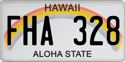 HI license plate FHA328