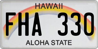 HI license plate FHA330