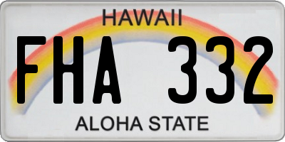HI license plate FHA332