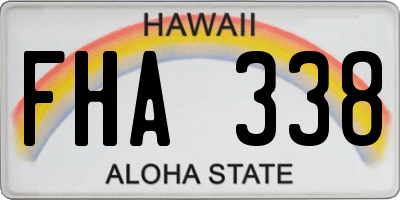 HI license plate FHA338