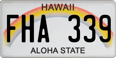 HI license plate FHA339