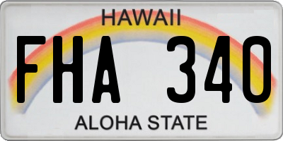 HI license plate FHA340