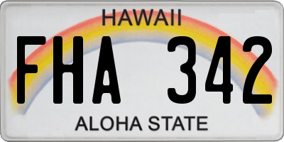 HI license plate FHA342