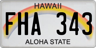HI license plate FHA343