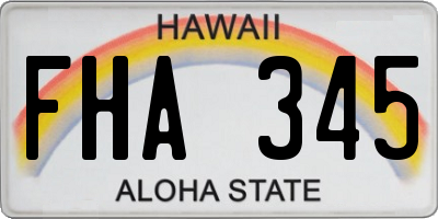 HI license plate FHA345