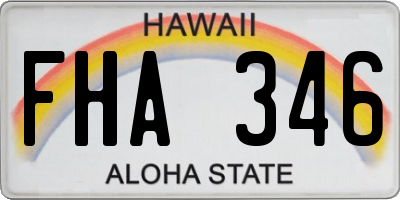 HI license plate FHA346