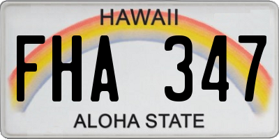 HI license plate FHA347