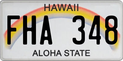 HI license plate FHA348