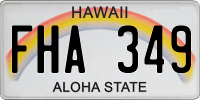 HI license plate FHA349