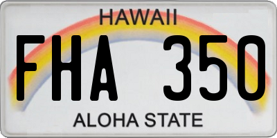 HI license plate FHA350