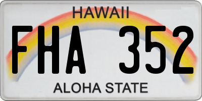 HI license plate FHA352