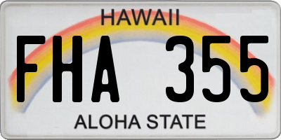 HI license plate FHA355