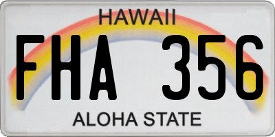 HI license plate FHA356