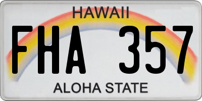 HI license plate FHA357