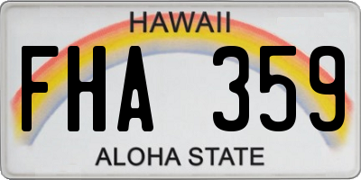 HI license plate FHA359