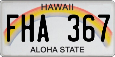HI license plate FHA367