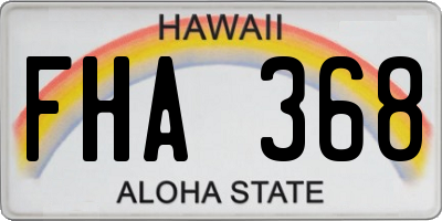 HI license plate FHA368