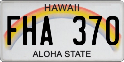 HI license plate FHA370