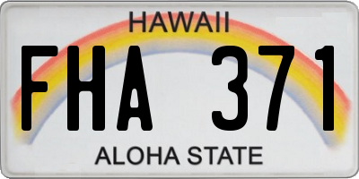 HI license plate FHA371