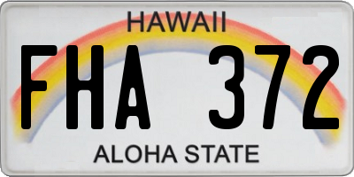 HI license plate FHA372
