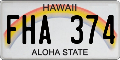 HI license plate FHA374
