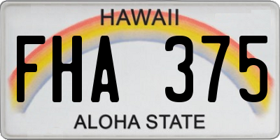 HI license plate FHA375