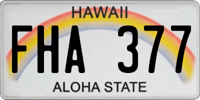 HI license plate FHA377