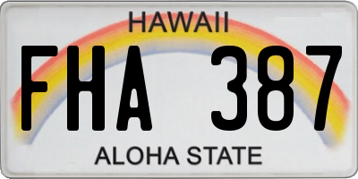 HI license plate FHA387