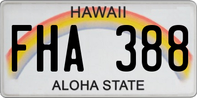 HI license plate FHA388