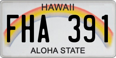 HI license plate FHA391