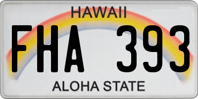 HI license plate FHA393