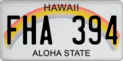 HI license plate FHA394