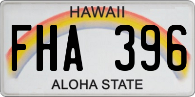 HI license plate FHA396