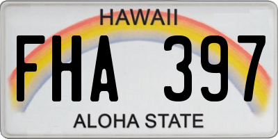 HI license plate FHA397