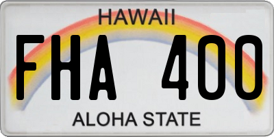 HI license plate FHA400