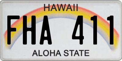 HI license plate FHA411