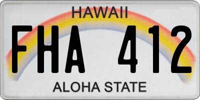 HI license plate FHA412