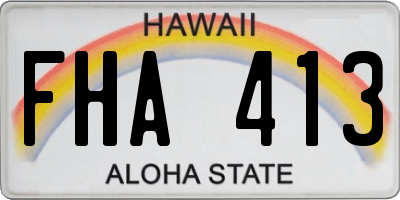 HI license plate FHA413