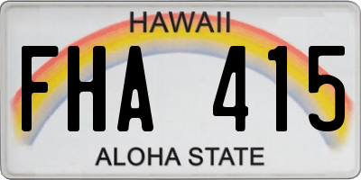 HI license plate FHA415