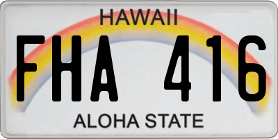 HI license plate FHA416