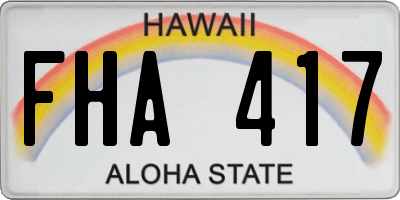 HI license plate FHA417