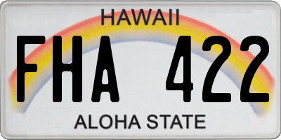 HI license plate FHA422