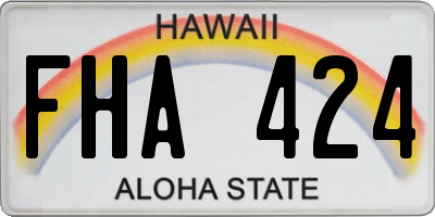 HI license plate FHA424