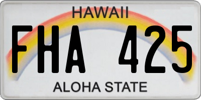 HI license plate FHA425