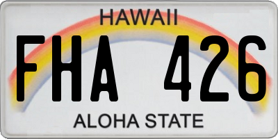 HI license plate FHA426