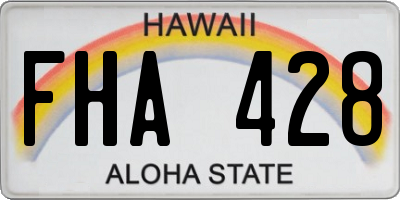 HI license plate FHA428